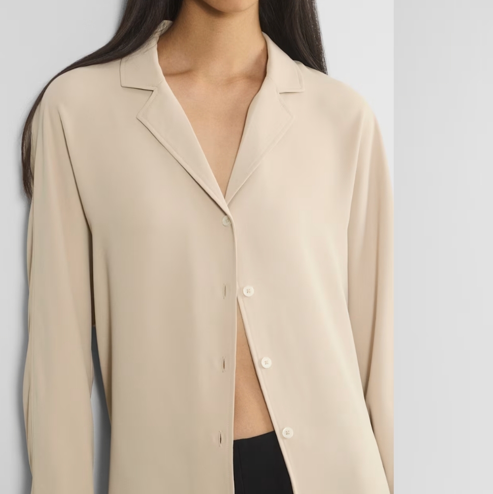 NEW ARITZIA Wilfred Freeform Matte Satin button-up shirt.
